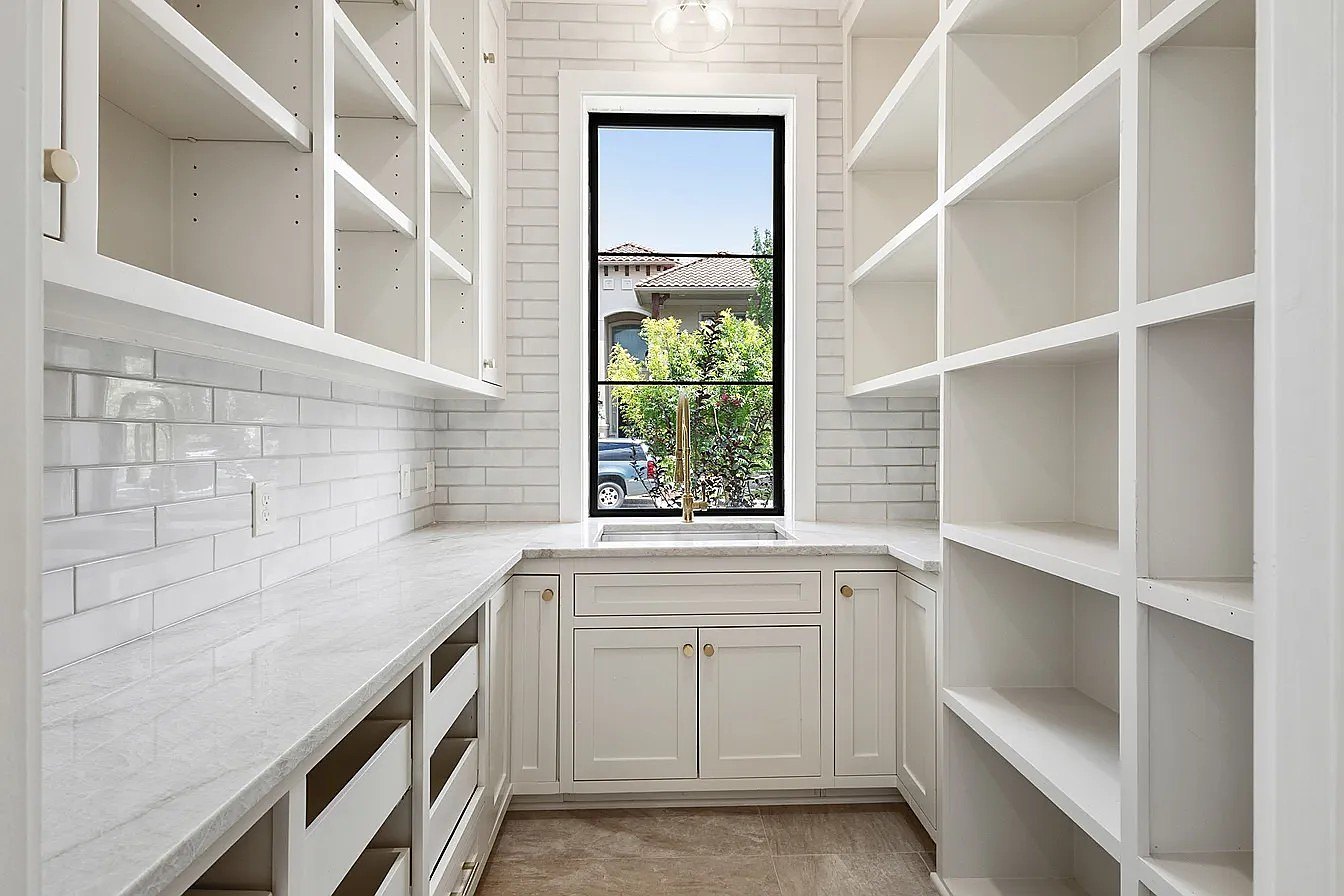 Butler pantry with custom shelving